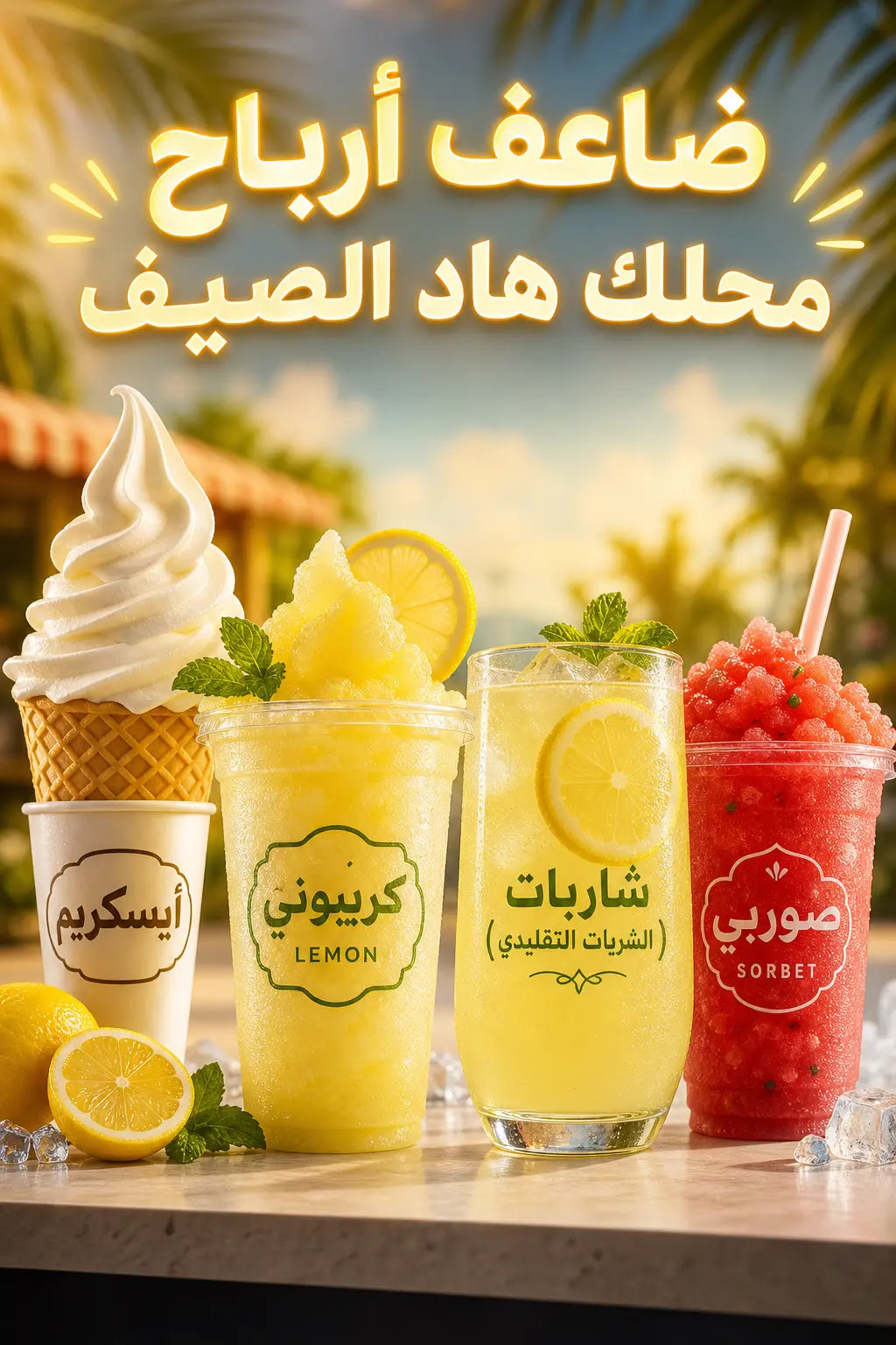 دورة كاملة في صناعة مثلجات لي راح توصلك في فلاش ديسك ولي هيا عبارة عن فيديوهات مسجلة بتطبيق و لكان يكون عندك أي مشكل في وصفة تكون عندك استشارة مجانية في واساب خطوة بخطوة باش تخرجلك وصفة وبنة إختر وصفة لي تحتاجها أو دورة كاملة بتخفيض